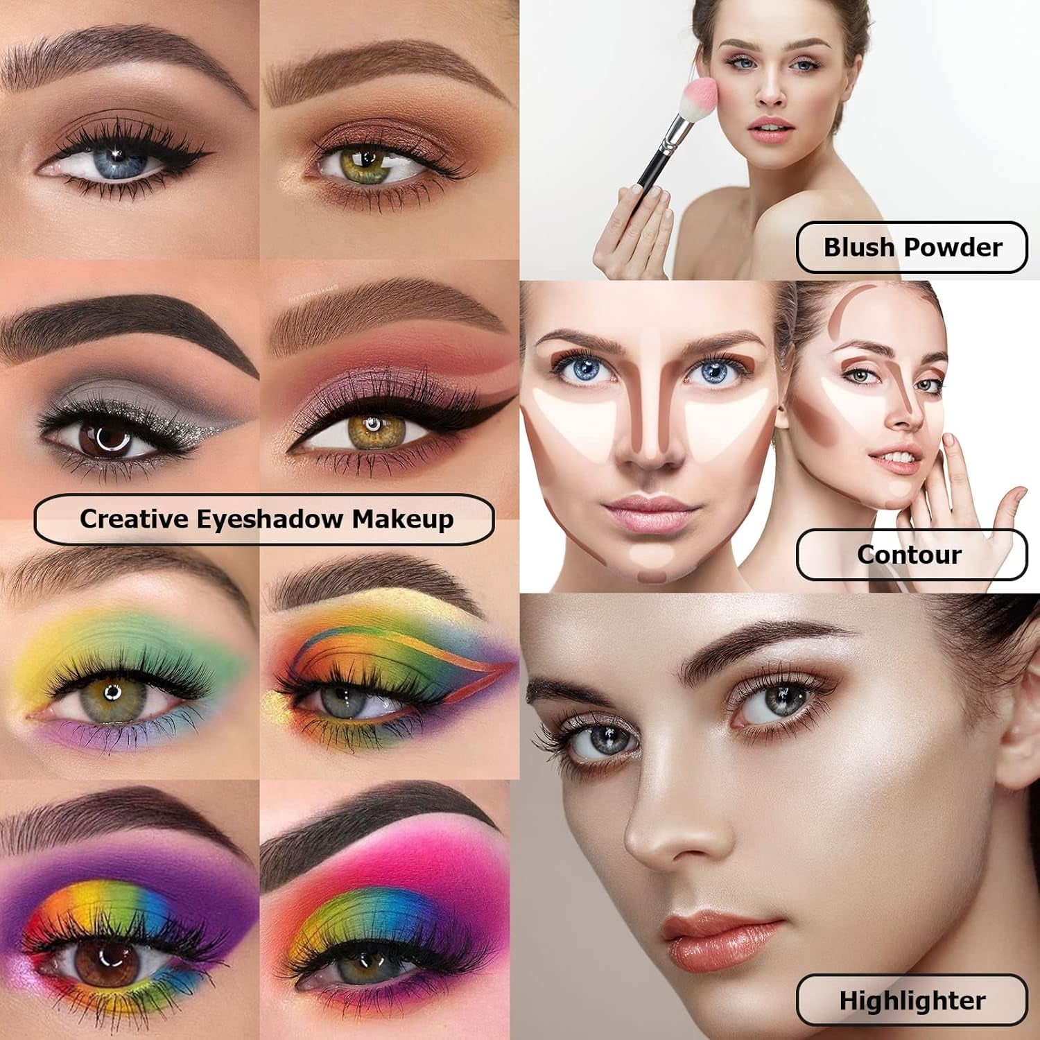 86-Color Eyeshadow Palette with 15-Piece Brush Set, Pigmented Matte and Shimmer Shades, Ideal Valentine's Day Gift, Complete Makeup Kit with Highlighter, Contour, and Blush Brushes