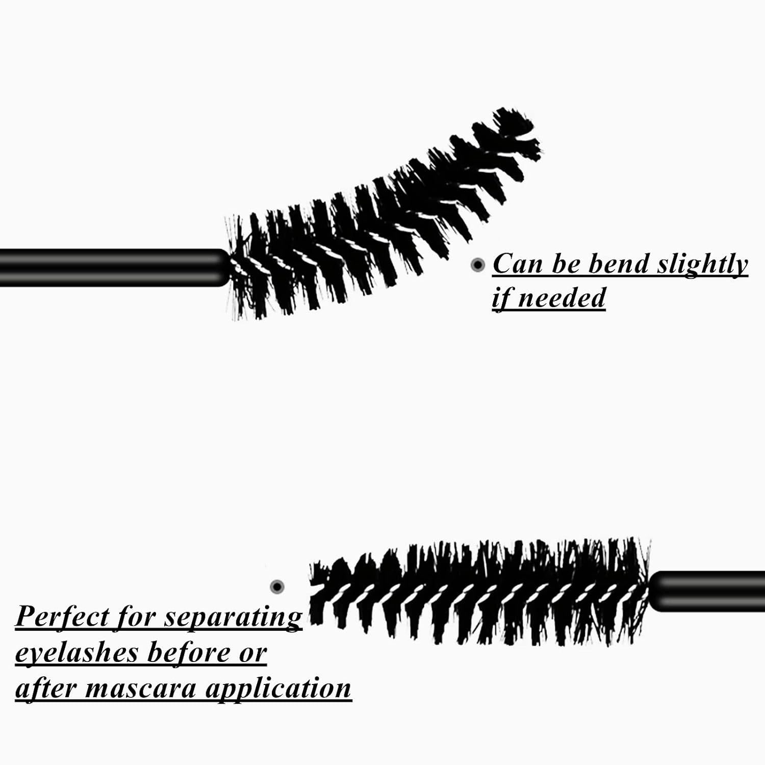 100 Disposable Eyelash Spoolies - Mascara Applicator and Lash Wand for Extensions and Eyebrows