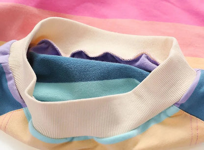 Lovebay Kids Girl Rainbow Pullover Hoodies Casual Hooded Sweatshirts Jumper Hoody Sweater Tops