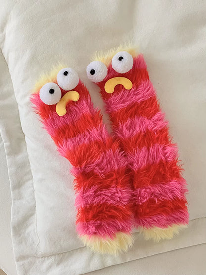 2 Pairs Cute Cow Spots Print Socks, Thickened & Warm Coral Fleece Socks, Women'S Stockings & Hosiery