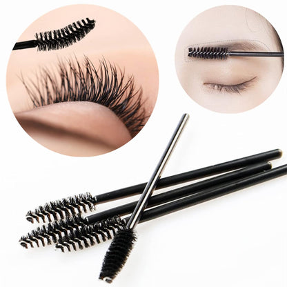 100 Disposable Eyelash Spoolies - Mascara Applicator and Lash Wand for Extensions and Eyebrows