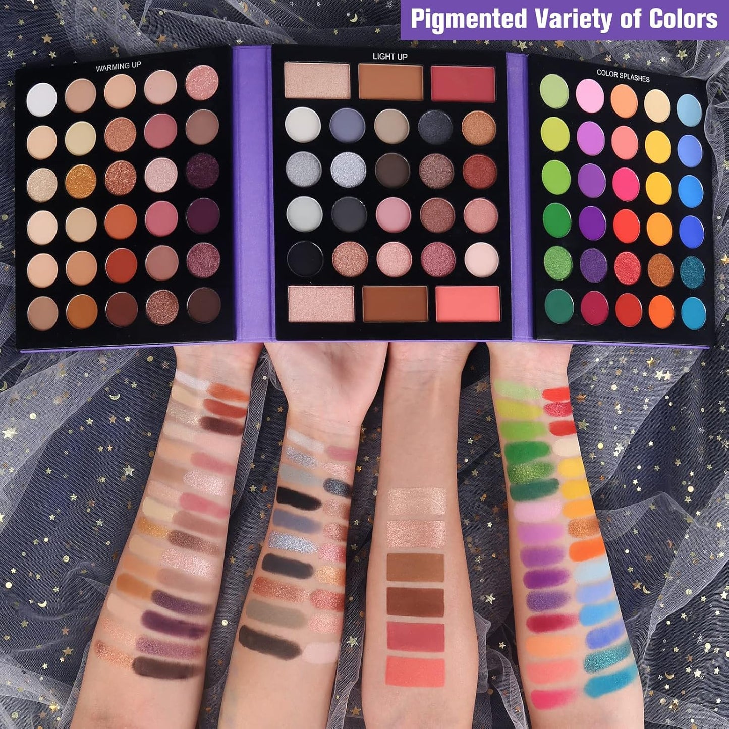 86-Color Eyeshadow Palette with 15-Piece Brush Set, Pigmented Matte and Shimmer Shades, Ideal Valentine's Day Gift, Complete Makeup Kit with Highlighter, Contour, and Blush Brushes